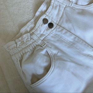 H&M High-Rise Cargo Pants - White Cream